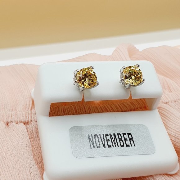 "Birthstone S925 Sterling Silver CZ Stud Earrings for Women/Girl, US1925… - Picture 8 of 12